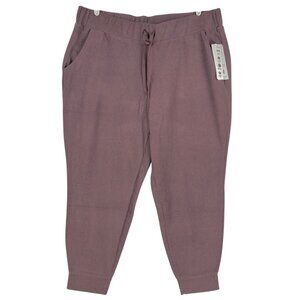 RBX Womens Peach Skin Plum Joggers Plus Size 2X Drawstring Waist Lightweight NWT